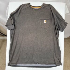 Carhartt Men’s Short Sleeve Pocket Tee - Charcoal with Gold Logo